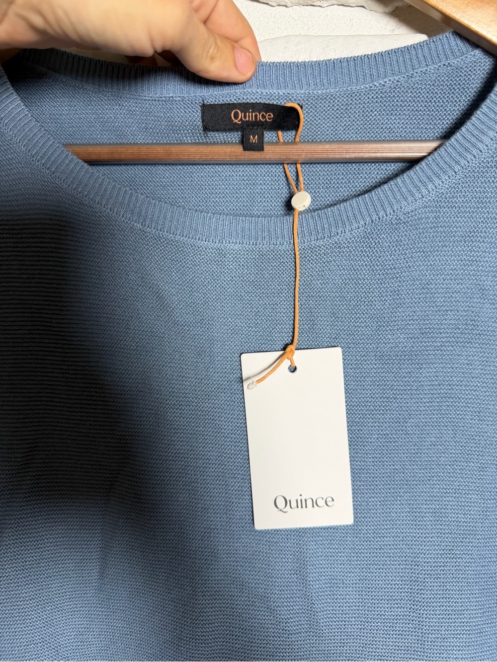 Quince Lightweight Cotton Cashmere Link-Stitch Dolman Sweater Size Medium New - Picture 8 of 8